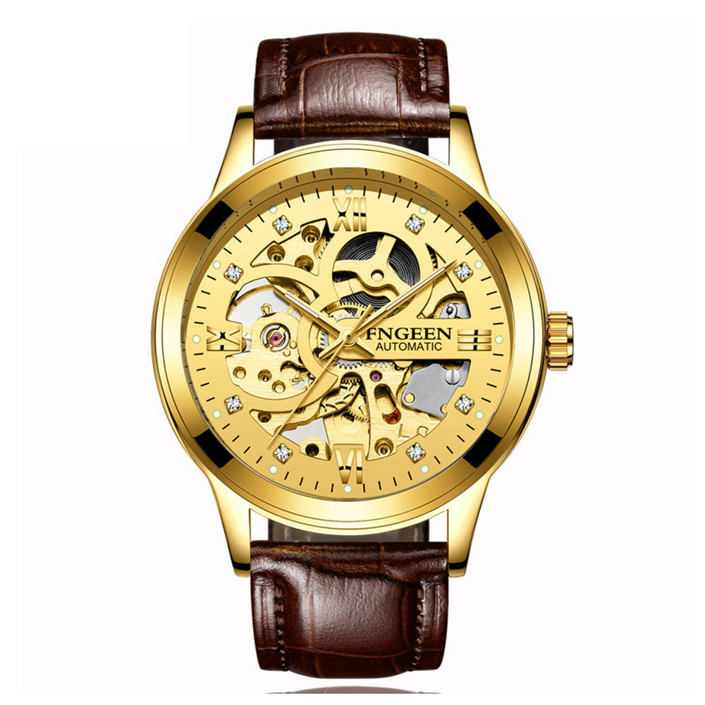 Fashion Luxury Luminous Waterproof Steel Band Mechanical Watch Brief Boxers