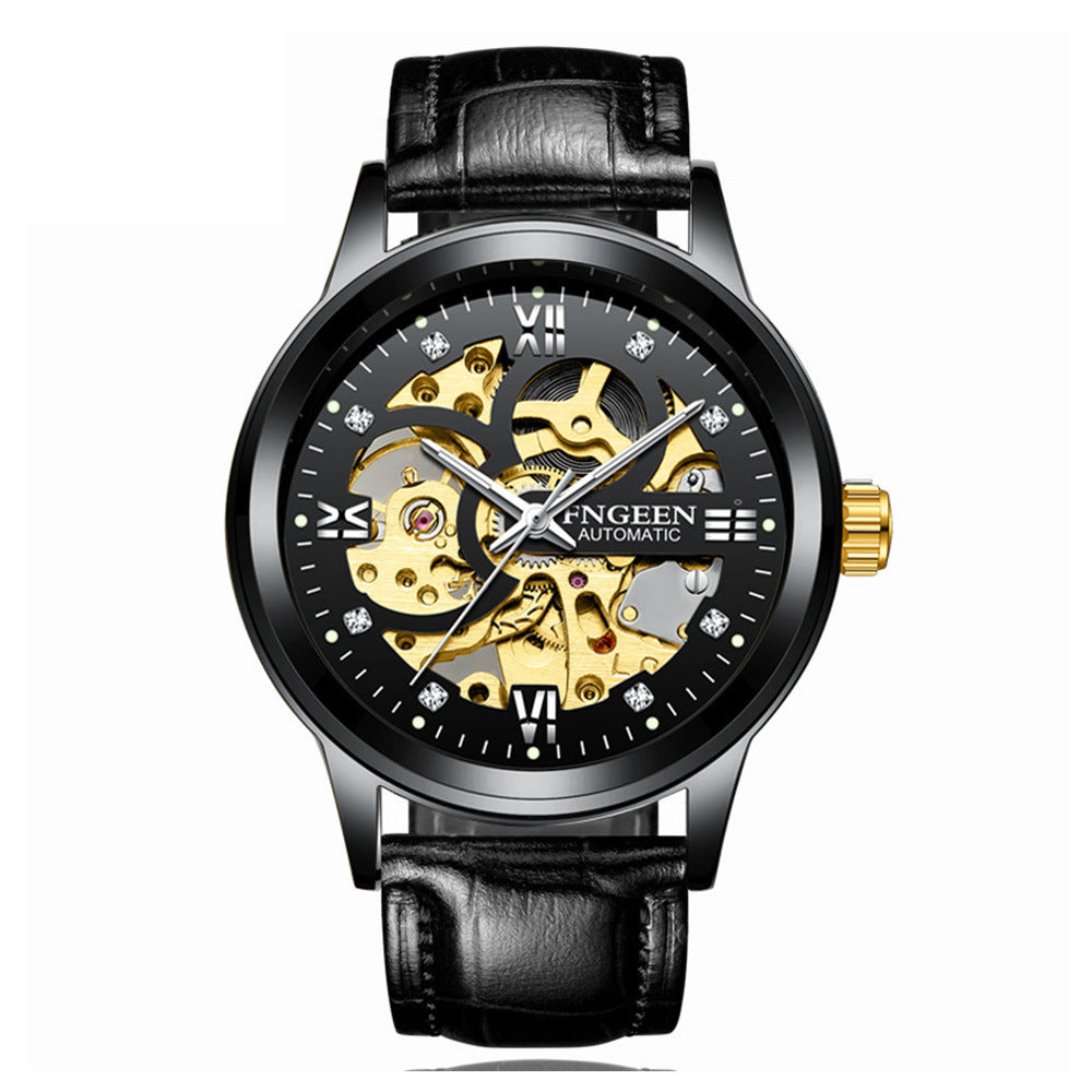 Fashion Luxury Luminous Waterproof Steel Band Mechanical Watch Brief Boxers