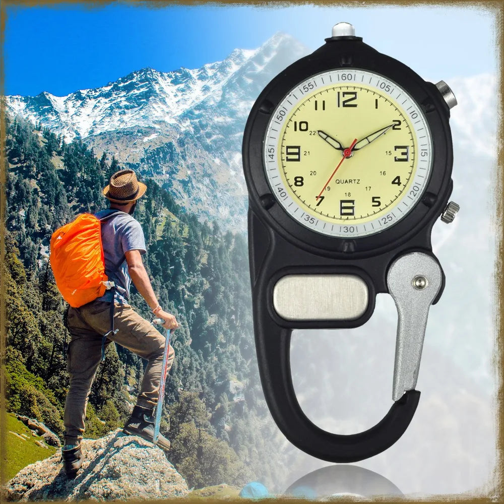 Lancardo Digital Carabiner Clip Sport Hook Clock Hospital Gift Electronic Luminous Multi-function FOB Nurse Watch Outdoor Sport