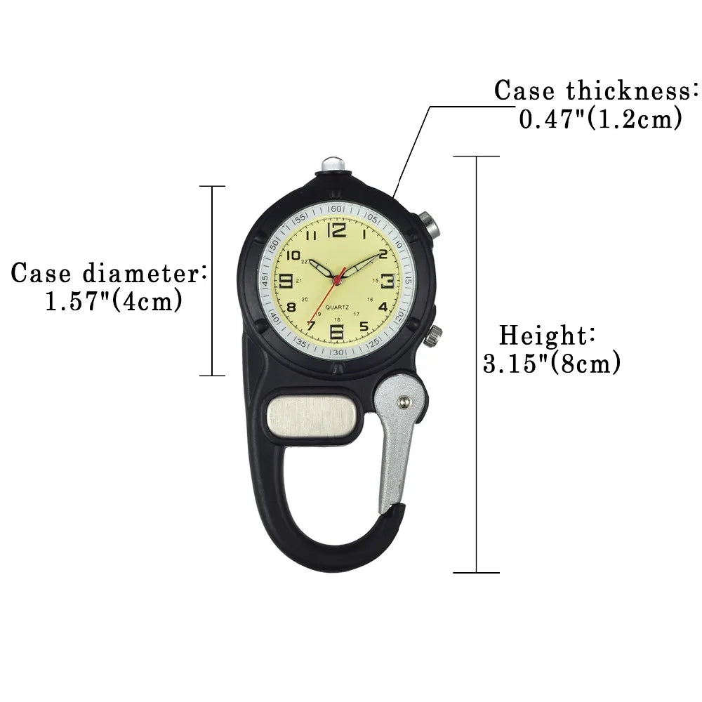 Lancardo Digital Carabiner Clip Sport Hook Clock Hospital Gift Electronic Luminous Multi-function FOB Nurse Watch Outdoor Sport