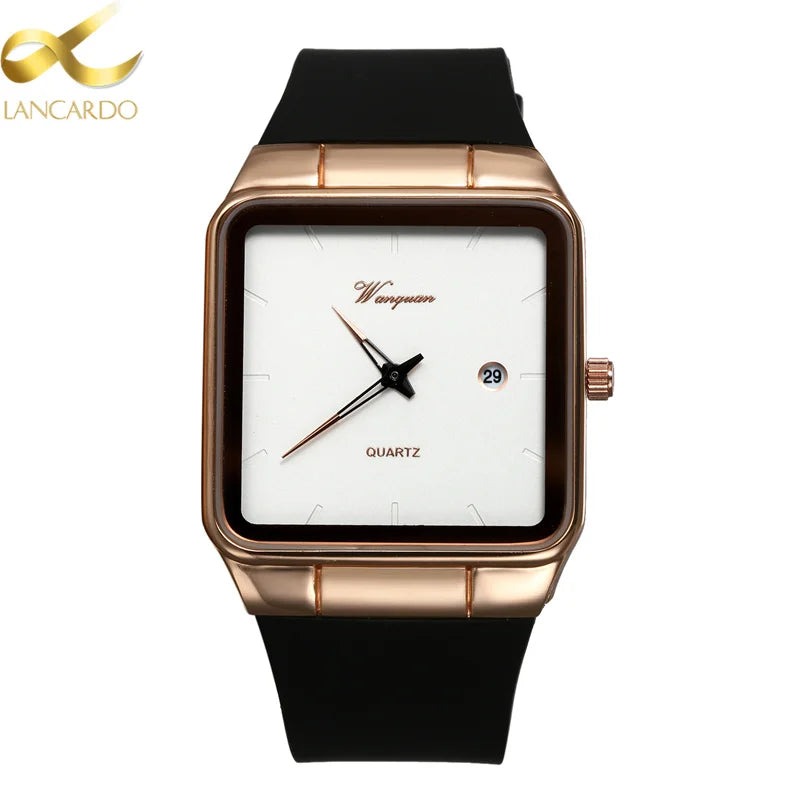 LANCARDO Christmas Luxury Business Casual Quartz Wrist Watch Man Leather Strap Relogio Masculino Watches Clock Fast Delivery