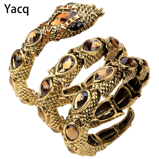 YACQ Stretch Snake Bracelet Armlet Upper Arm Cuff  Women Punk Rock Crystal Bangle Jewelry Gold Silver Color Dropshipping A32 Brief Boxers