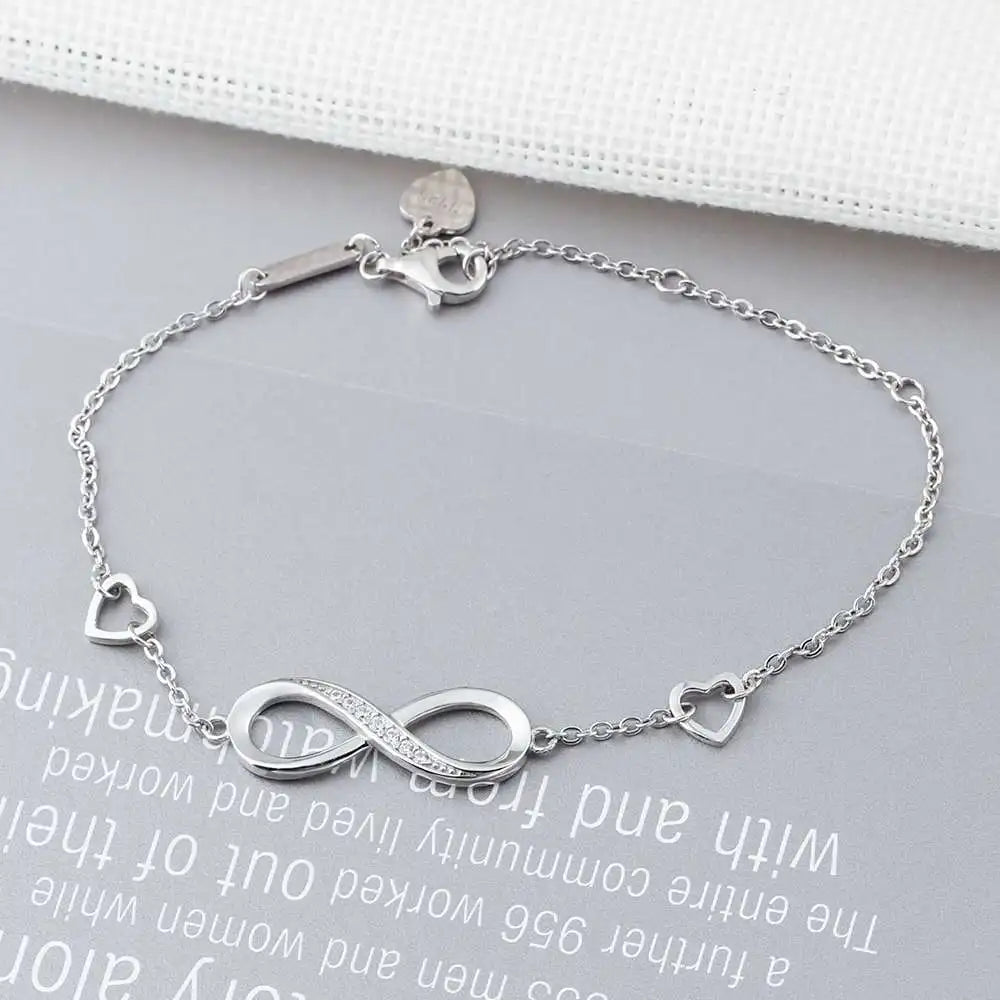 925 Sterling Silver Infinity Bracelets for Women Adjustable Friendship Bracelets & Bangles Wedding Gift Ideas Brief Boxers