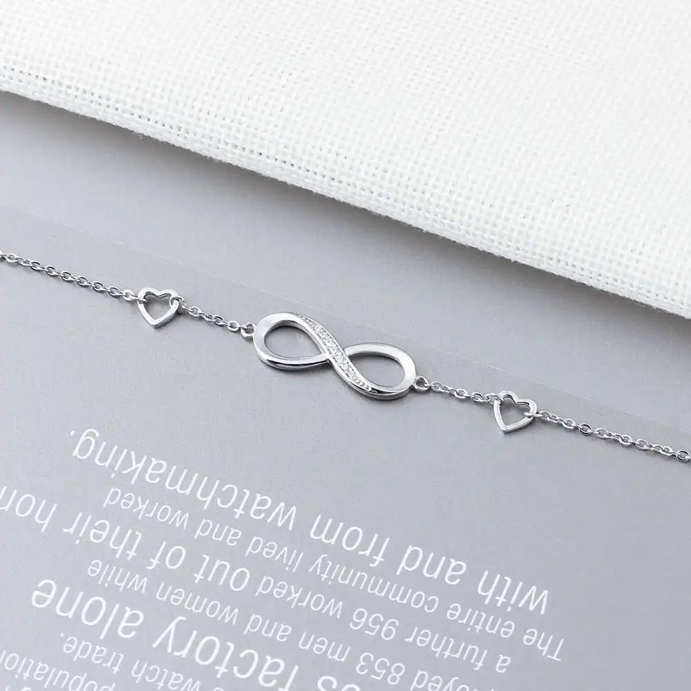 925 Sterling Silver Infinity Bracelets for Women Adjustable Friendship Bracelets & Bangles Wedding Gift Ideas Brief Boxers