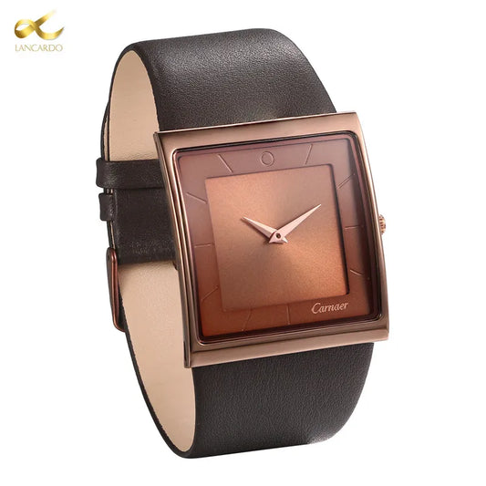 LANCARDO New Trendy Men's Top Brand Luxury Watch Relogio Masculino Clock Man's Genuine Leather Strap Male Quartz Wristwatches