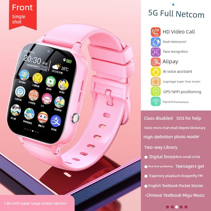 [90% Parents' Choice] Genius Children's Phone Watch Smart Watch 5G All Netcom Primary School Junior High School Students Dedicated Learning Positioning Waterproof WiFi Video Call Boys and Girls Brief Boxers