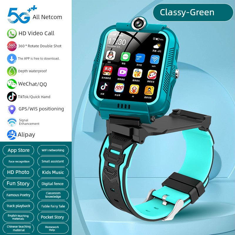 [90% Parents' Choice] Genius Children's Phone Watch Smart Watch 5G All Netcom Primary School Junior High School Students Dedicated Learning Positioning Waterproof WiFi Video Call Boys and Girls Brief Boxers