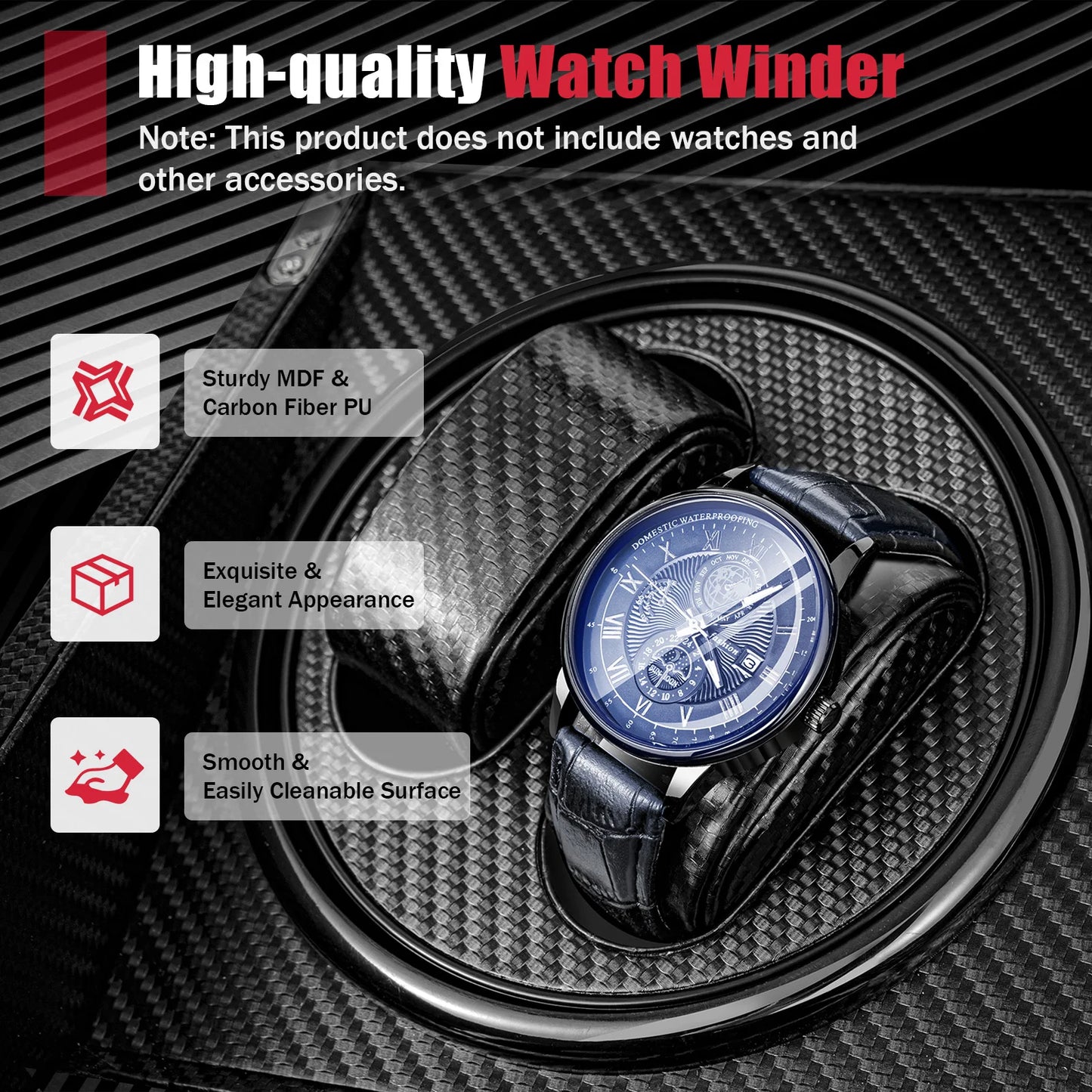 Watch Winder High Quality Automatic Watch Shaker, Silent Motor Case, Mechanical Case, Watch, Storage, Watch Jewelry Display Brief Boxers