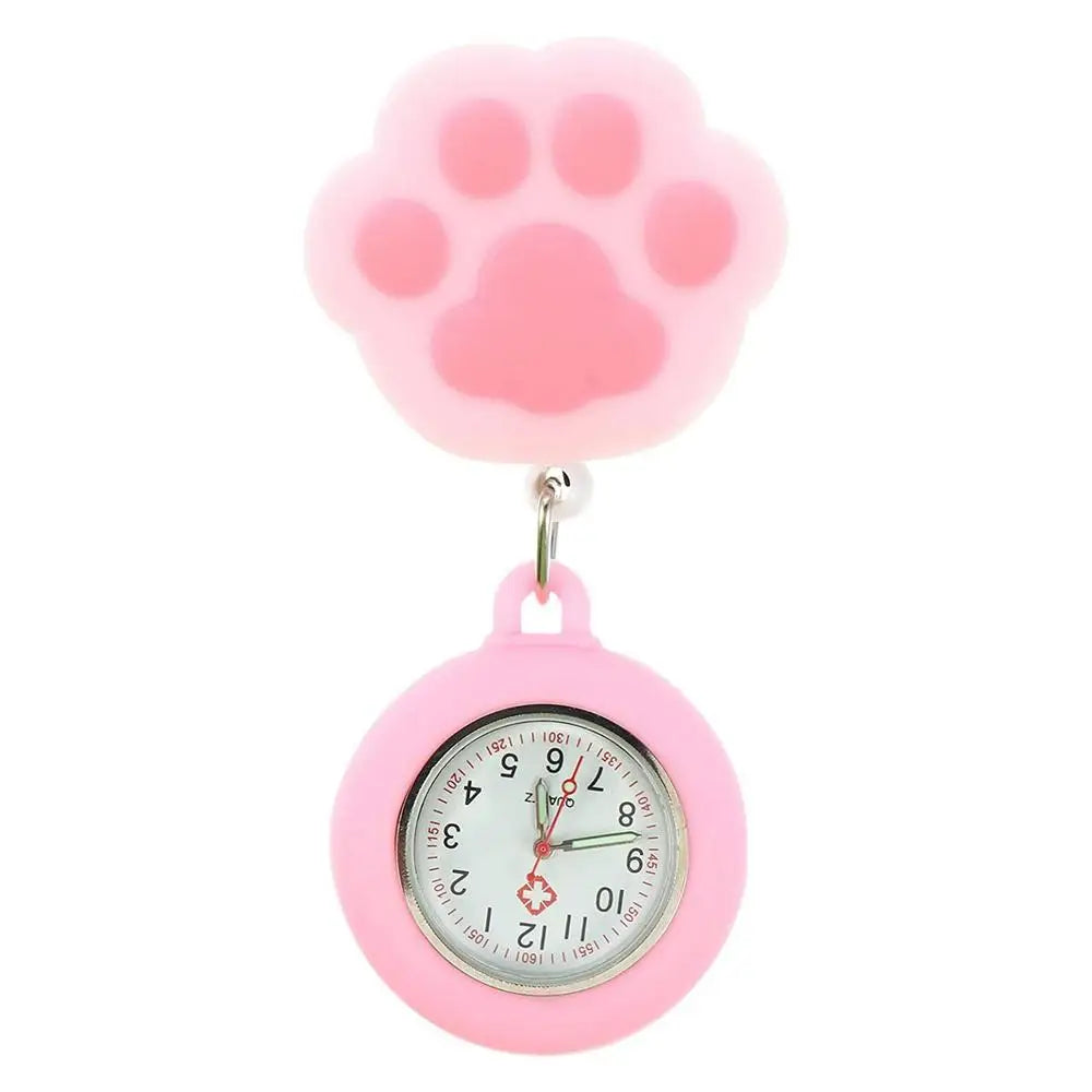 Clip-On Analog Digital Cute Silicone High-Quality Nurse Watch Brooch Pocket Quartz Movement Stethoscope Retractable Fob Watch