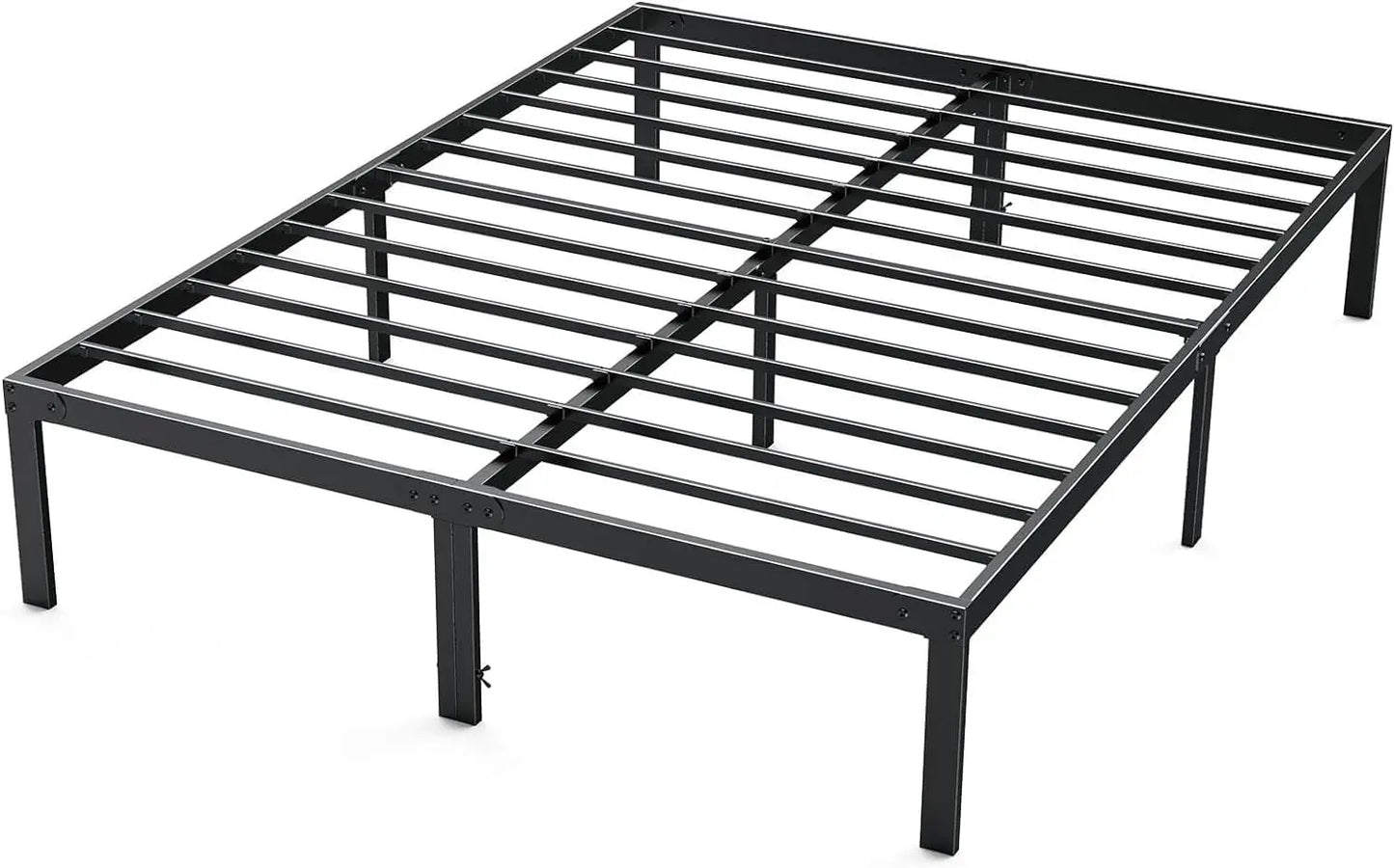 Bed Frame Twin Size Metal Platform Mattress Foundation with Steel Slat Support No Box Spring Needed Storage Space Under Easy