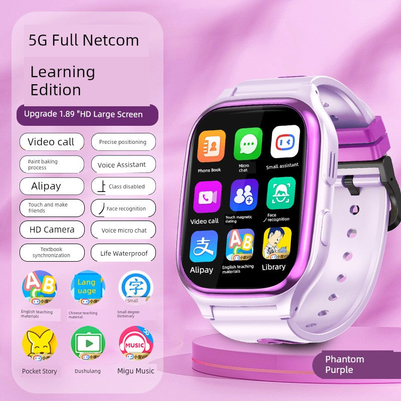 [90% Parents' Choice] Genius Children's Phone Watch Smart Watch 5G All Netcom Primary School Junior High School Students Dedicated Learning Positioning Waterproof WiFi Video Call Boys and Girls Brief Boxers