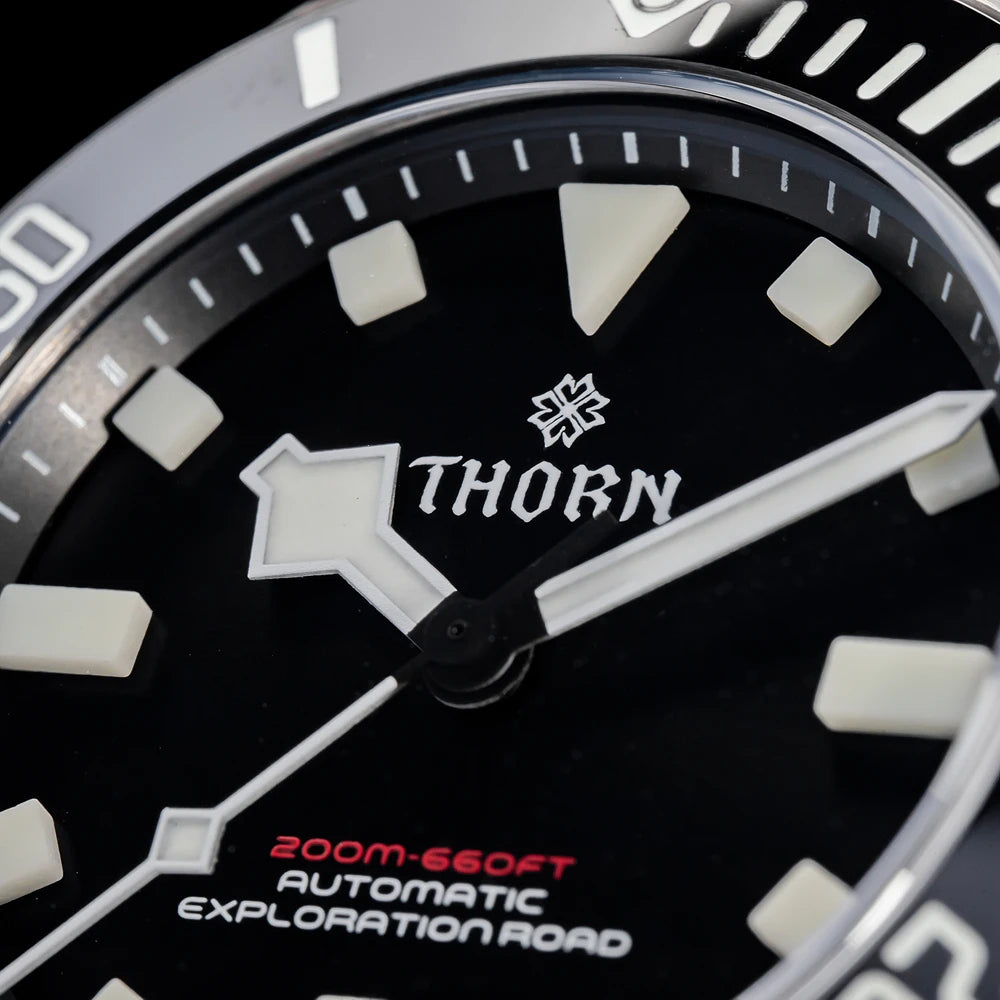 THORN 39mm Homage Titanium Watch For Men Vintage PT5000 Movement Automatic Sapphire Crystal C3 Super Luminous 200M Waterproof