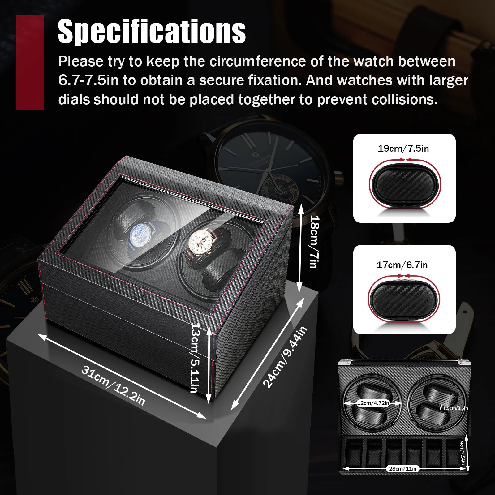 Watch Winder High Quality Automatic Watch Shaker, Silent Motor Case, Mechanical Case, Watch, Storage, Watch Jewelry Display Brief Boxers