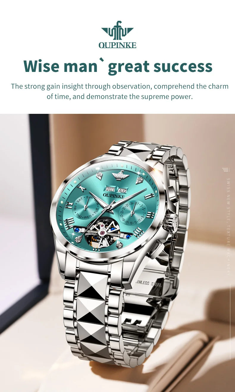 OUPINKE 3186 Luxury Hollow Mechanical Watch For Men Auto Date Deep Waterproof Wristwatch Top Brand Roman Scale Man Dress Watch Brief Boxers