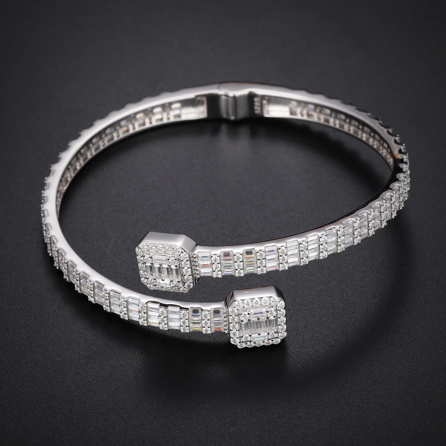 Luxury Iced Out Baguettes Moissanite Bracelets Bangles for Women Men Silver 925 Hip Hop Fine Jewelry Christmas Gifts Brief Boxers