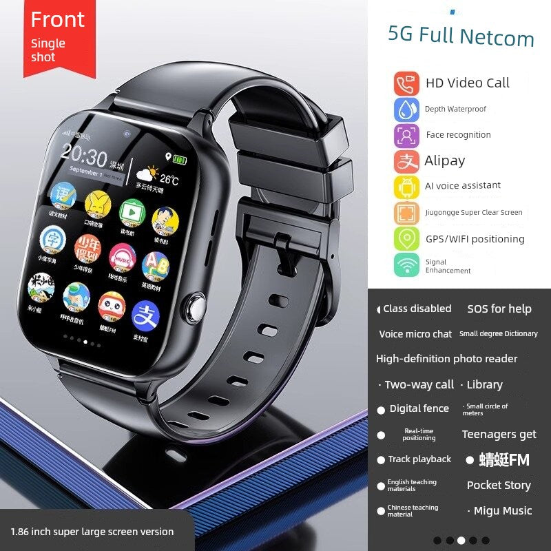 [90% Parents' Choice] Genius Children's Phone Watch Smart Watch 5G All Netcom Primary School Junior High School Students Dedicated Learning Positioning Waterproof WiFi Video Call Boys and Girls Brief Boxers