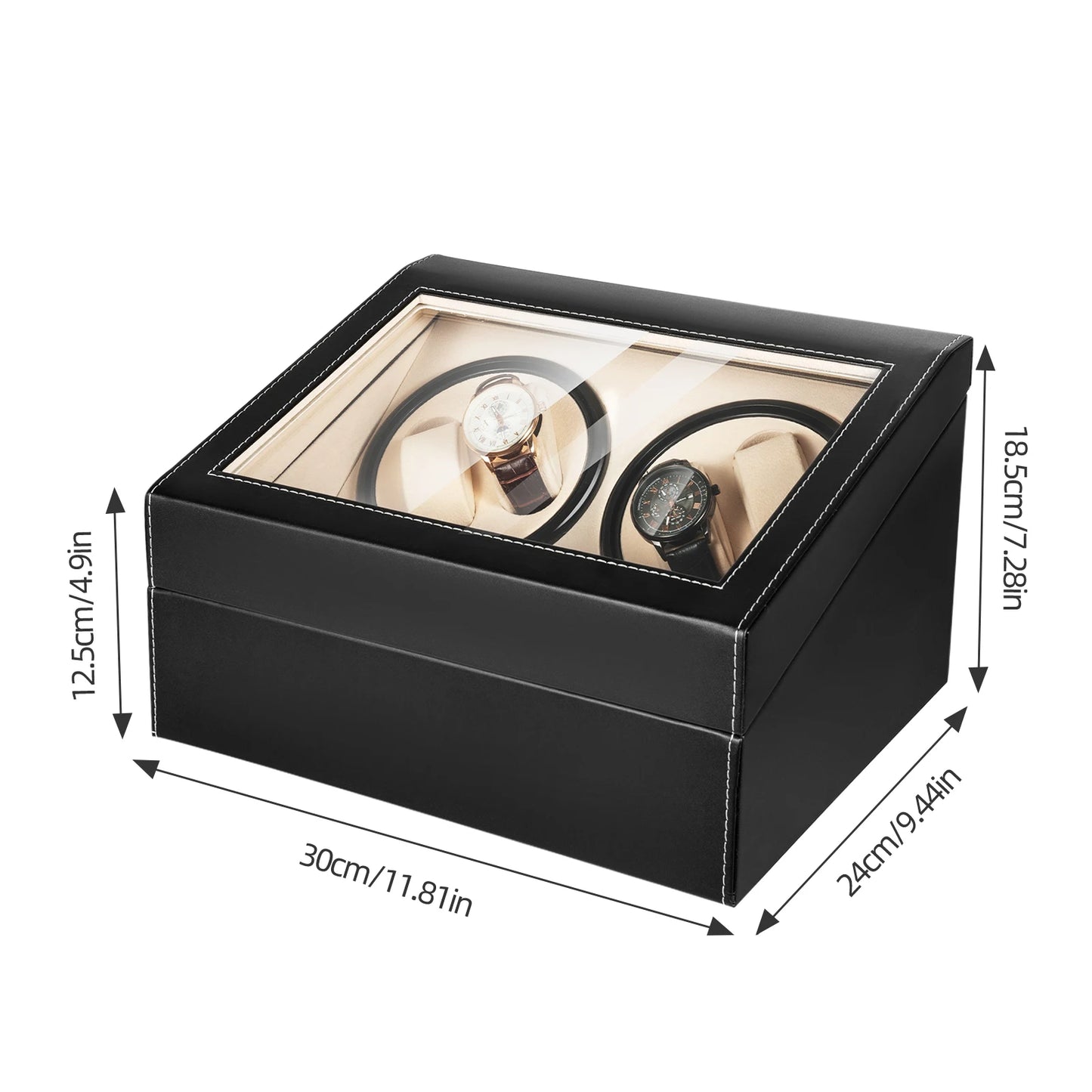 4+6 Watch Winder Automatic Watches Shaker PU Leather Mechanical Watch Box Watch Jewelry Display Box Brief Boxers