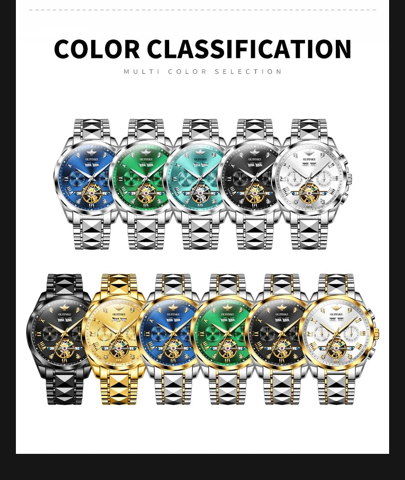 OUPINKE 3240 New Version Automatic Mechanical Watch For Men 44mm Big Dial Deep Waterproof Man Wristwatch Luxury Hollow Watches Brief Boxers