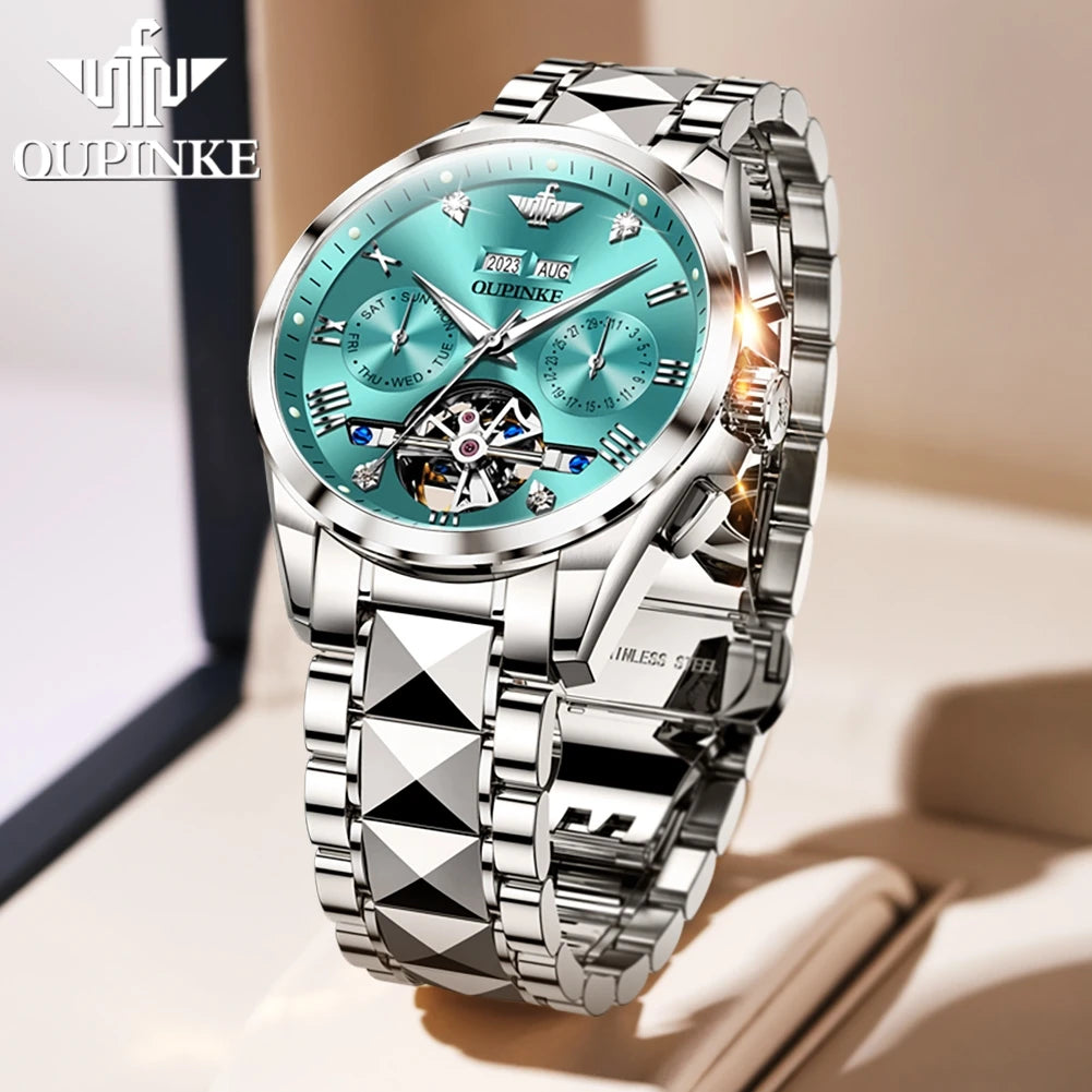 OUPINKE 3186 Luxury Hollow Mechanical Watch For Men Auto Date Deep Waterproof Wristwatch Top Brand Roman Scale Man Dress Watch Brief Boxers