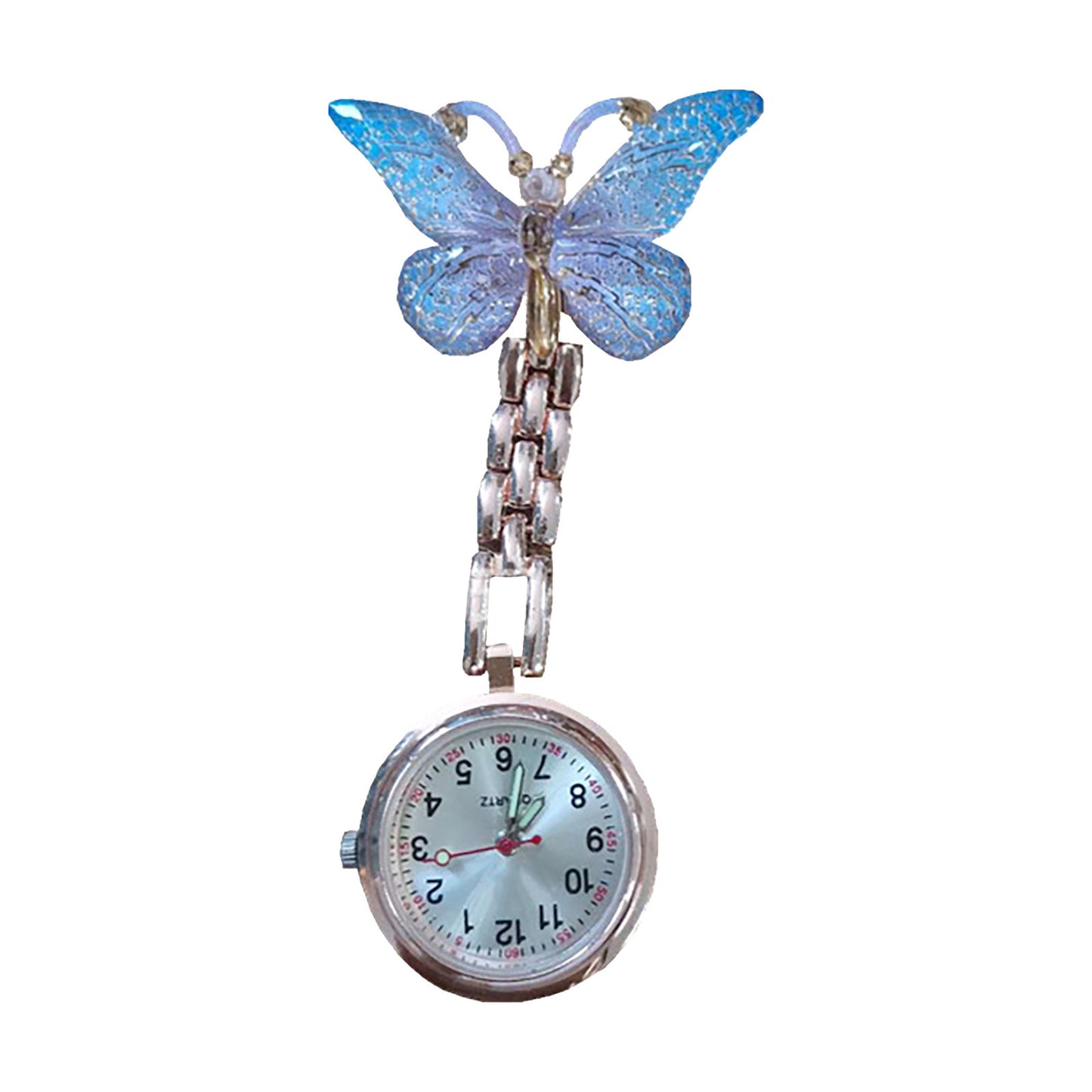 Butterfly Nurse Pocket Watch Fashion Quartz Watch Hanging Clock Nurse Accessories Pocket Watches For Carer Graduation Gift