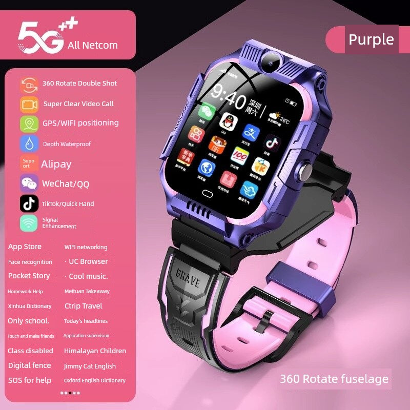 [90% Parents' Choice] Genius Children's Phone Watch Smart Watch 5G All Netcom Primary School Junior High School Students Dedicated Learning Positioning Waterproof WiFi Video Call Boys and Girls Brief Boxers