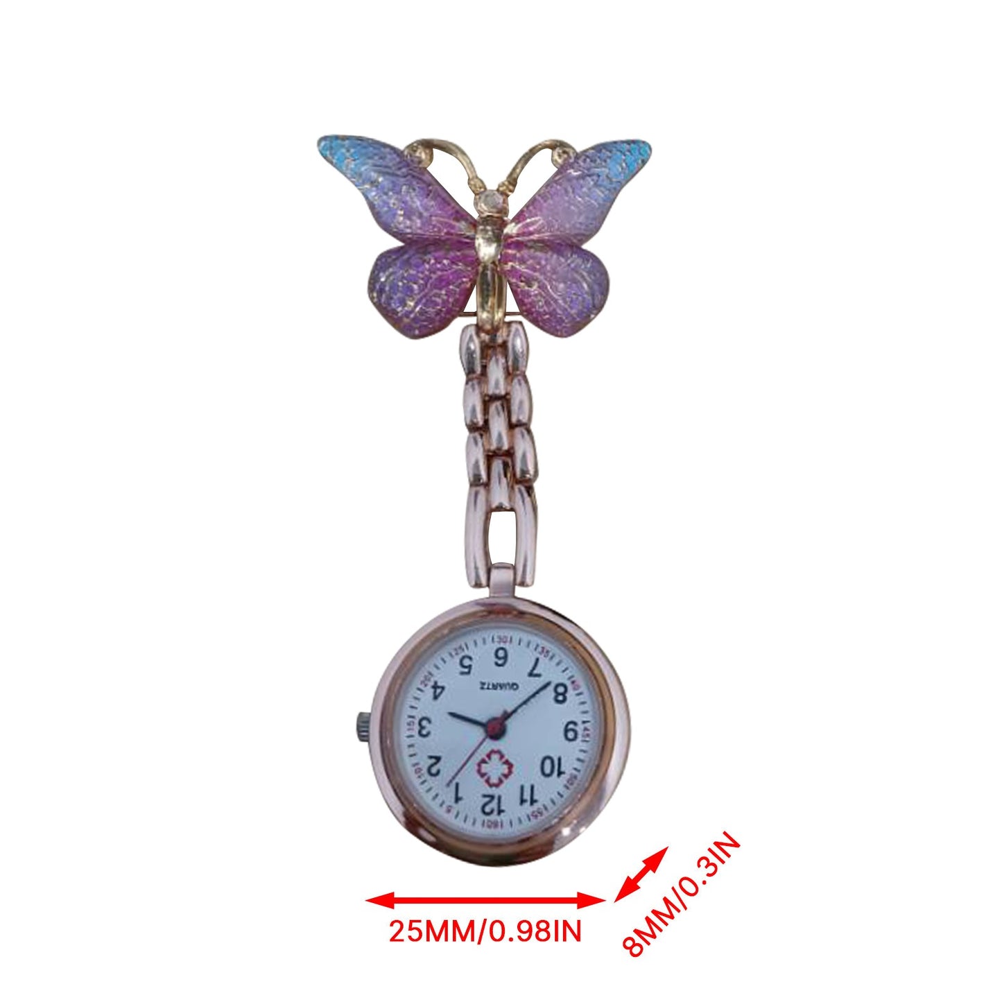 Butterfly Nurse Pocket Watch Fashion Quartz Watch Hanging Clock Nurse Accessories Pocket Watches For Carer Graduation Gift