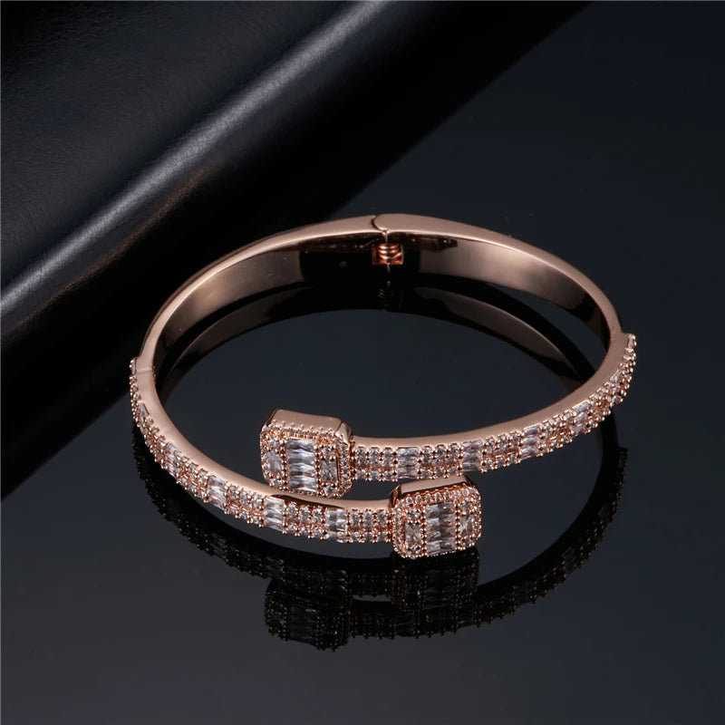 Hip Hop AAA+ Baguette Zirconia Stone Cubic Bangles Copper 6MM Bling Iced Out Bracelets For Men Women Wristband Jewelry Gift Brief Boxers