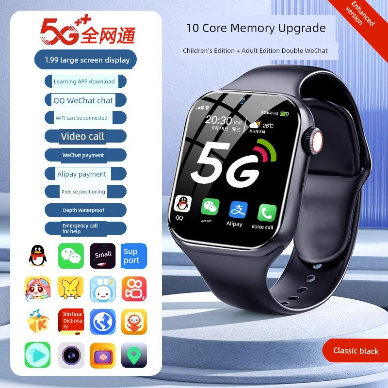 [90% Parents' Choice] Genius Children's Phone Watch Smart Watch 5G All Netcom Primary School Junior High School Students Dedicated Learning Positioning Waterproof WiFi Video Call Boys and Girls Brief Boxers