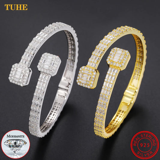 Luxury Iced Out Baguettes Moissanite Bracelets Bangles for Women Men Silver 925 Hip Hop Fine Jewelry Christmas Gifts Brief Boxers