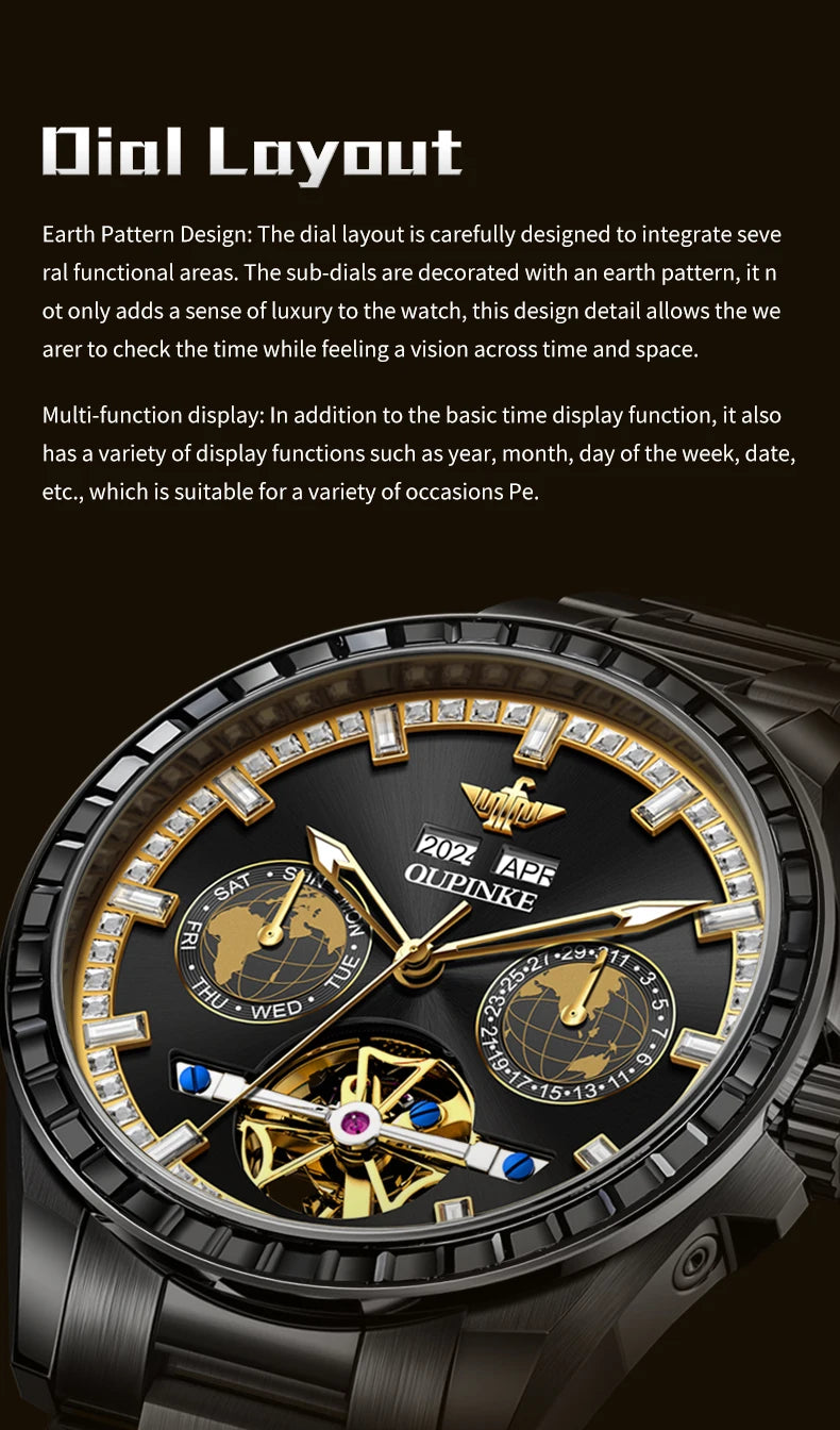 OUPINKE 3280 Hollow Skeleton Mechanical Men Watch Luxury Fashion Auto Date Watch For Men Deep Waterproof Business Man Wristwatch Brief Boxers