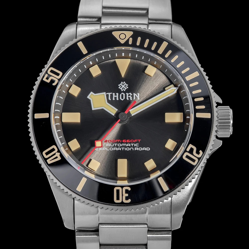 THORN 39mm Homage Titanium Watch For Men Vintage PT5000 Movement Automatic Sapphire Crystal C3 Super Luminous 200M Waterproof