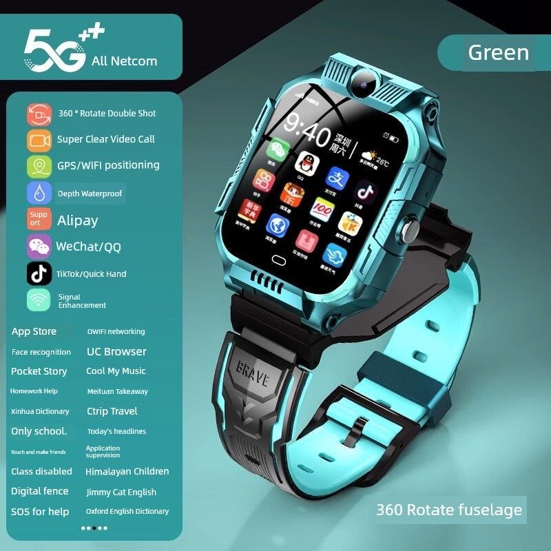 [90% Parents' Choice] Genius Children's Phone Watch Smart Watch 5G All Netcom Primary School Junior High School Students Dedicated Learning Positioning Waterproof WiFi Video Call Boys and Girls Brief Boxers