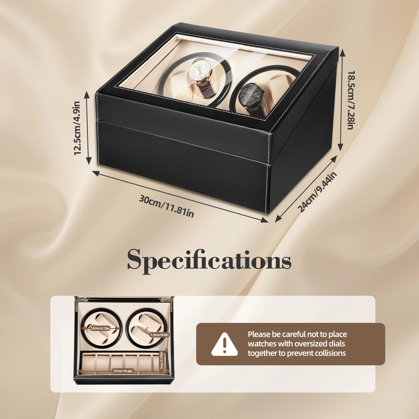 4+6 Watch Winder Automatic Watches Shaker PU Leather Mechanical Watch Box Watch Jewelry Display Box Brief Boxers