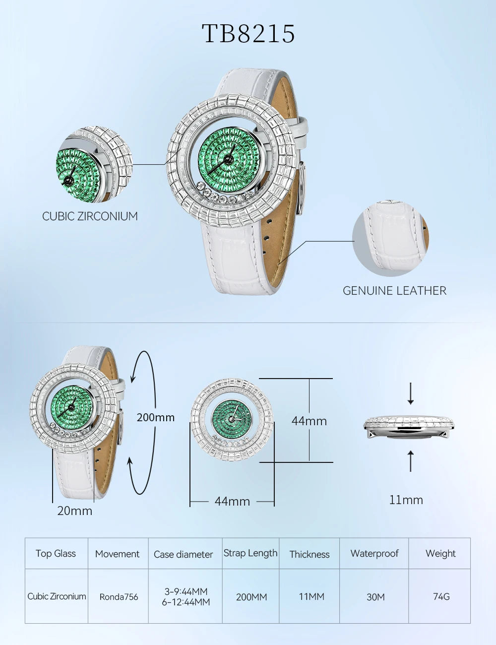 TSAR BOMBA Diamond Watch for Women Fashion Crystal Watch Quartz Wristwatch Elegant Female Bracelet New Year Ladies Gift Brief Boxers