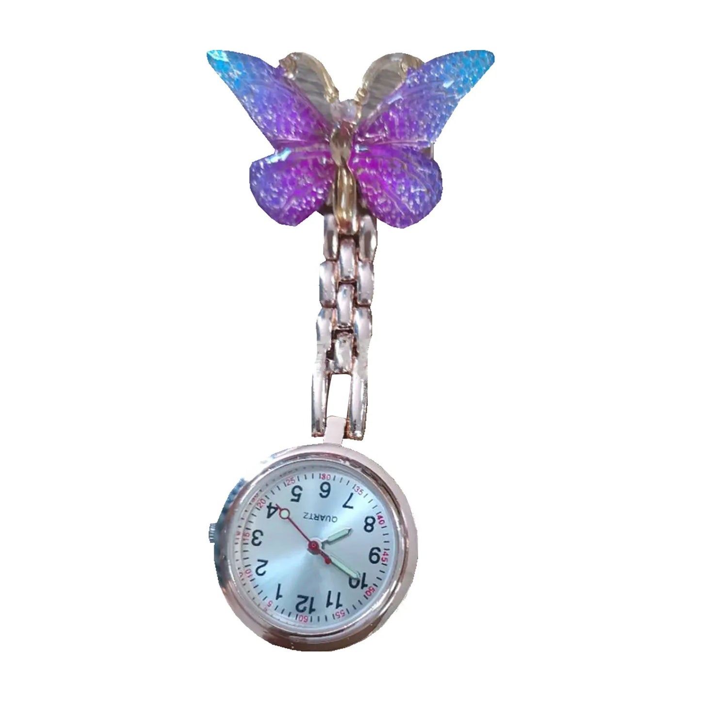 Butterfly Nurse Pocket Watch Fashion Quartz Watch Hanging Clock Nurse Accessories Pocket Watches For Carer Graduation Gift