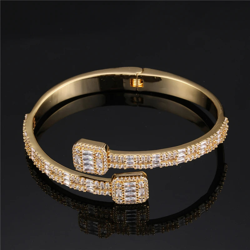 Hip Hop AAA+ Baguette Zirconia Stone Cubic Bangles Copper 6MM Bling Iced Out Bracelets For Men Women Wristband Jewelry Gift Brief Boxers