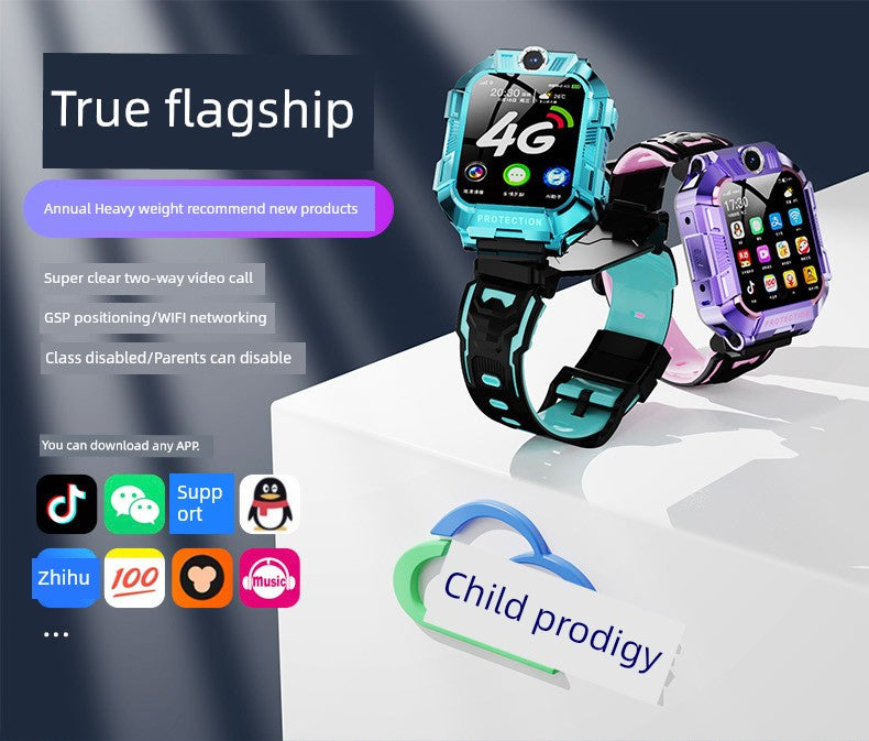 [90% Parents' Choice] Genius Children's Phone Watch Smart Watch 5G All Netcom Primary School Junior High School Students Dedicated Learning Positioning Waterproof WiFi Video Call Boys and Girls Brief Boxers