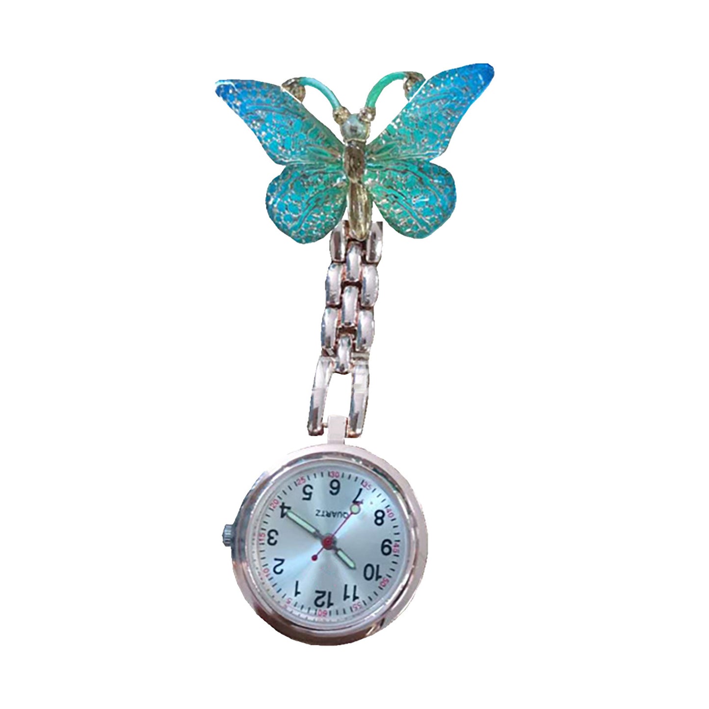 Butterfly Nurse Pocket Watch Fashion Quartz Watch Hanging Clock Nurse Accessories Pocket Watches For Carer Graduation Gift