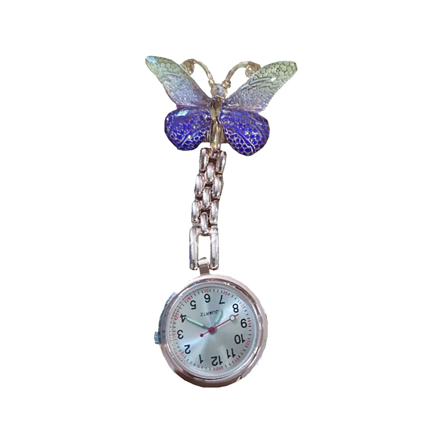 Butterfly Nurse Pocket Watch Fashion Quartz Watch Hanging Clock Nurse Accessories Pocket Watches For Carer Graduation Gift