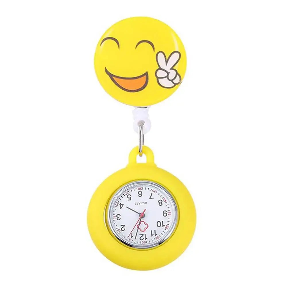 Clip-On Analog Digital Cute Silicone High-Quality Nurse Watch Brooch Pocket Quartz Movement Stethoscope Retractable Fob Watch