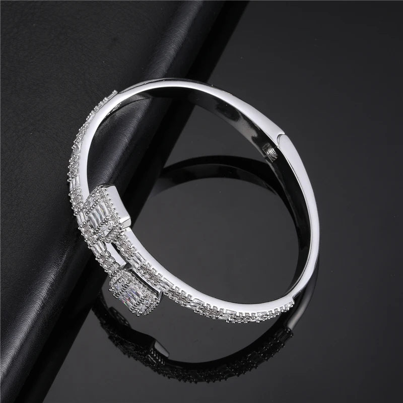 Hip Hop AAA+ Baguette Zirconia Stone Cubic Bangles Copper 6MM Bling Iced Out Bracelets For Men Women Wristband Jewelry Gift Brief Boxers