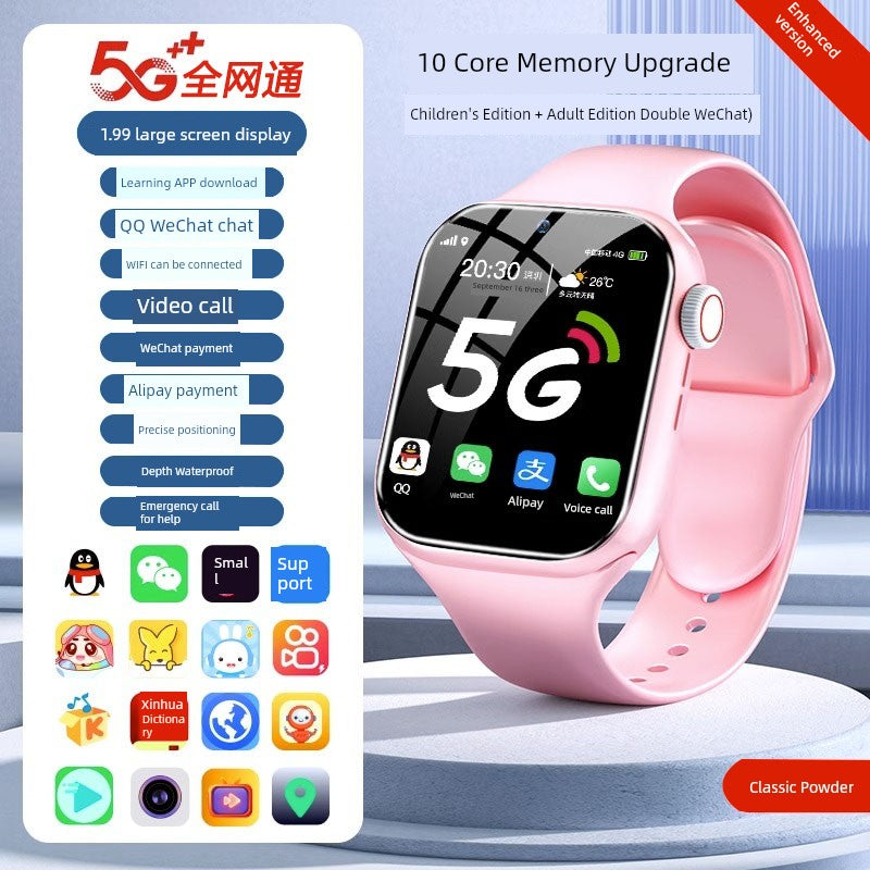 [90% Parents' Choice] Genius Children's Phone Watch Smart Watch 5G All Netcom Primary School Junior High School Students Dedicated Learning Positioning Waterproof WiFi Video Call Boys and Girls Brief Boxers