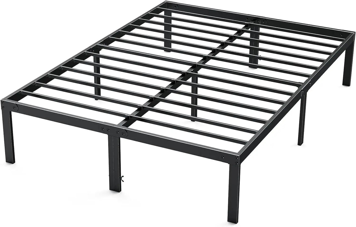 Bed Frame Twin Size Metal Platform Mattress Foundation with Steel Slat Support No Box Spring Needed Storage Space Under Easy