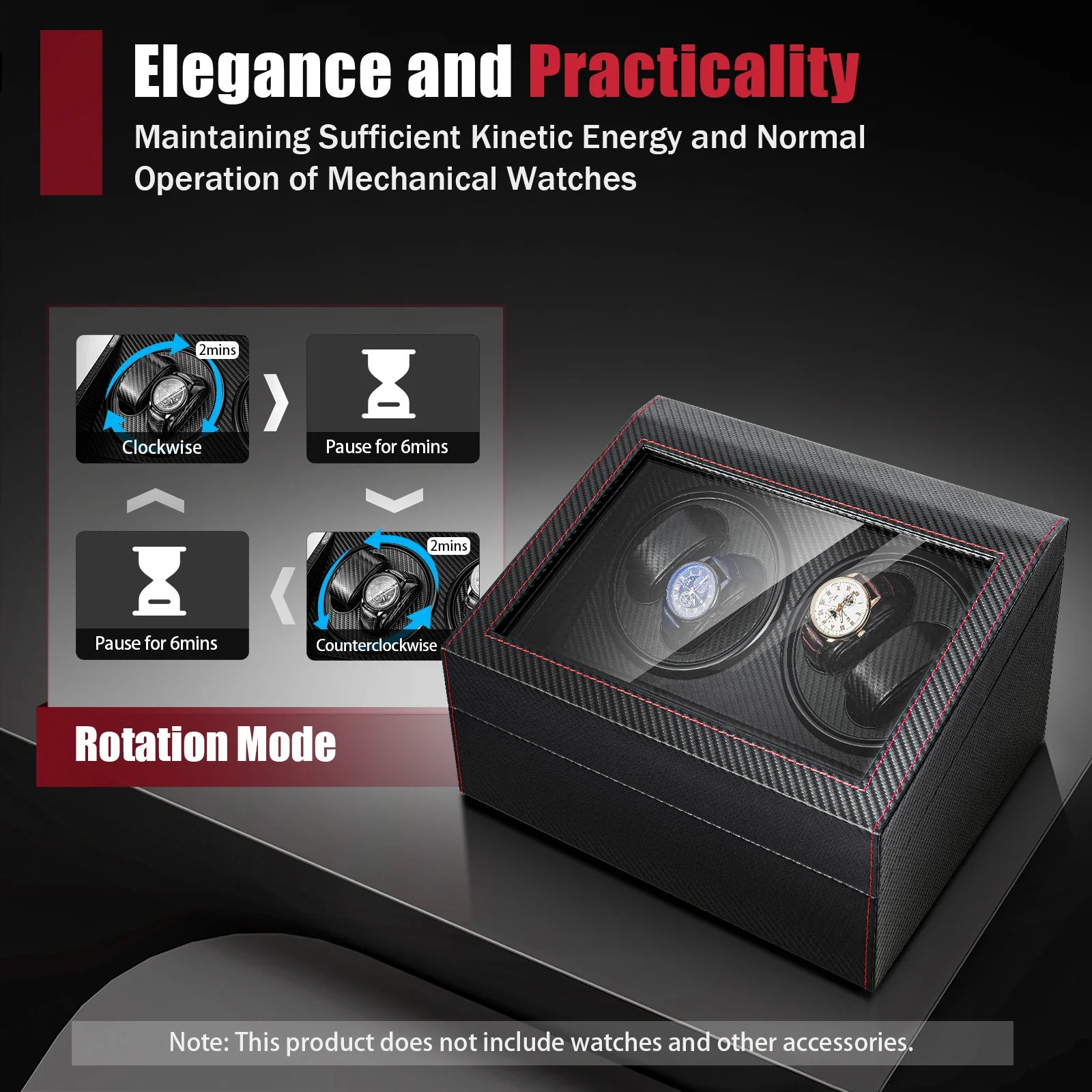 Watch Winder High Quality Automatic Watch Shaker, Silent Motor Case, Mechanical Case, Watch, Storage, Watch Jewelry Display Brief Boxers