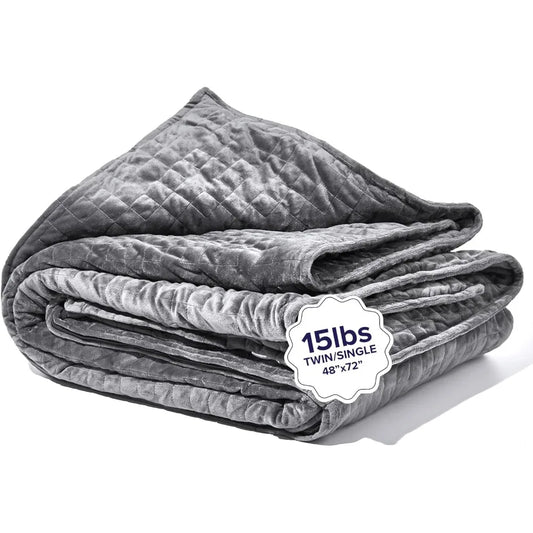 15lbs Grey 48"x72" Twin/Single, The Original Weighted Blanket for Sleep