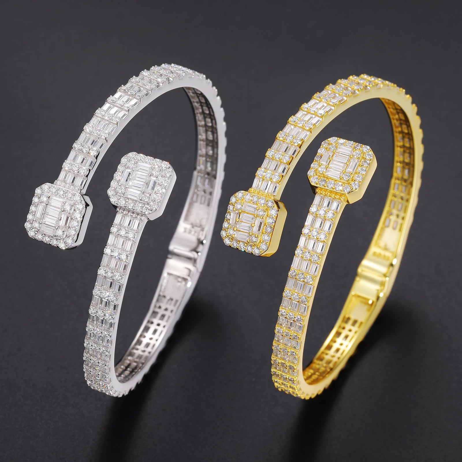 Luxury Iced Out Baguettes Moissanite Bracelets Bangles for Women Men Silver 925 Hip Hop Fine Jewelry Christmas Gifts Brief Boxers