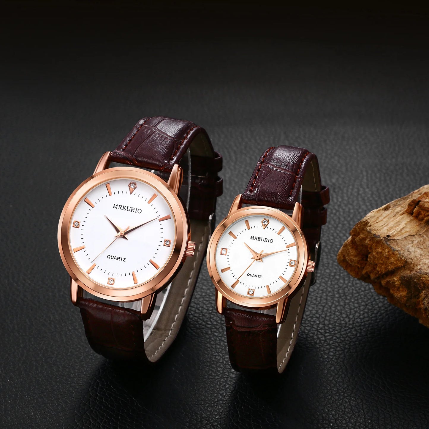 Lancardo Retro Business Classic Brown Leather Band Lovers Watch Men Women Luxury Couple Quartz Wristwatch Hours Relogio Feminino