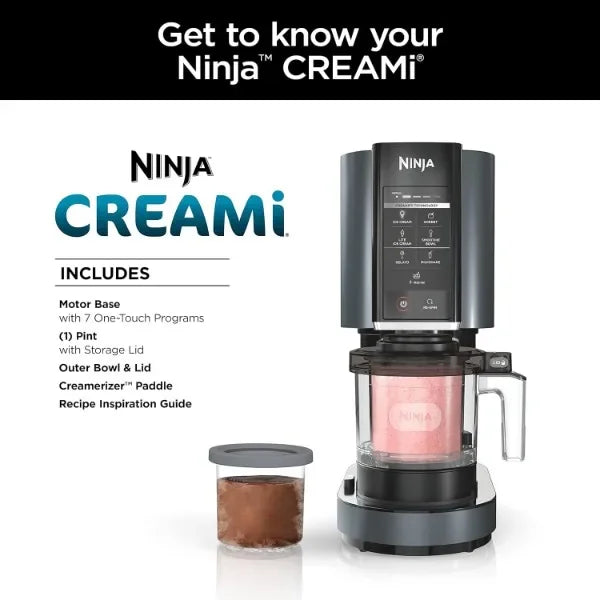 Ninja NC299AMZ CREAMi Ice Cream Maker, for Gelato, Mix-ins, Milkshakes, Sorbet, Smoothie Bowls & More