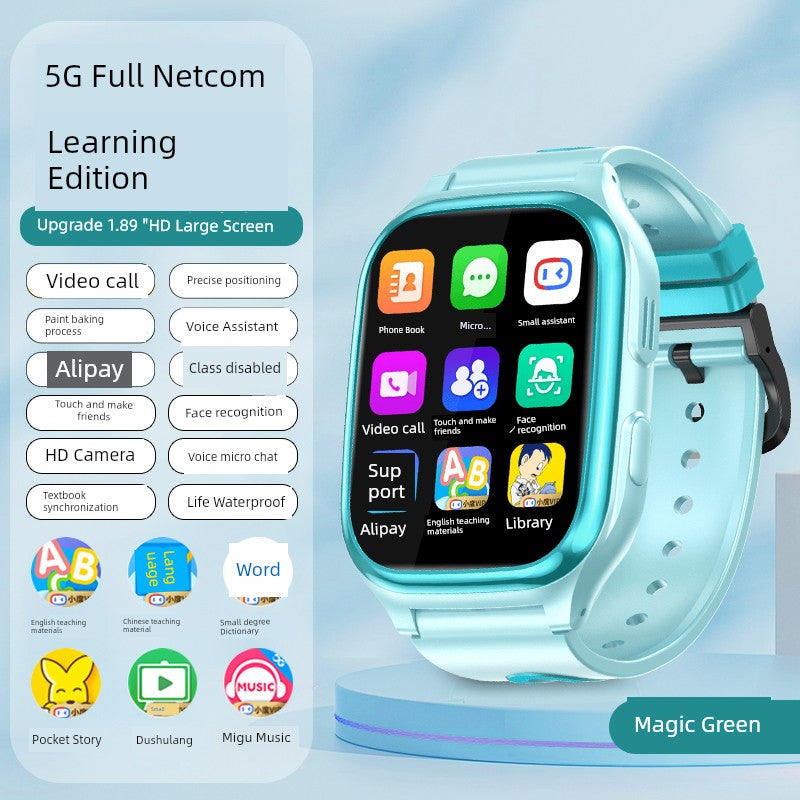 [90% Parents' Choice] Genius Children's Phone Watch Smart Watch 5G All Netcom Primary School Junior High School Students Dedicated Learning Positioning Waterproof WiFi Video Call Boys and Girls Brief Boxers