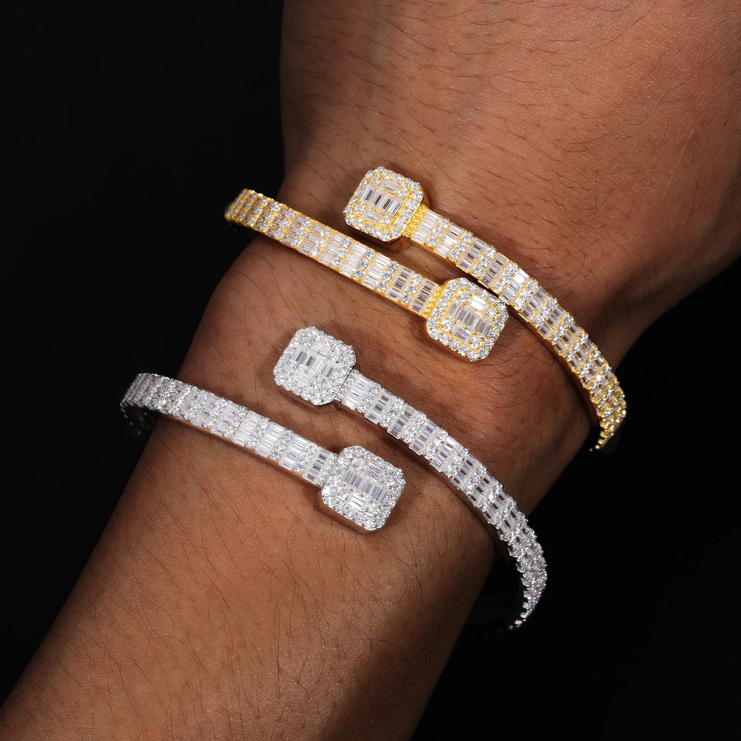 Luxury Iced Out Baguettes Moissanite Bracelets Bangles for Women Men Silver 925 Hip Hop Fine Jewelry Christmas Gifts Brief Boxers